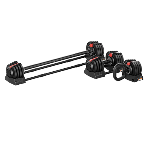 Гантель регулируемая 18кг + штанга + гиря, HYFIT, набор 3в1, D7040