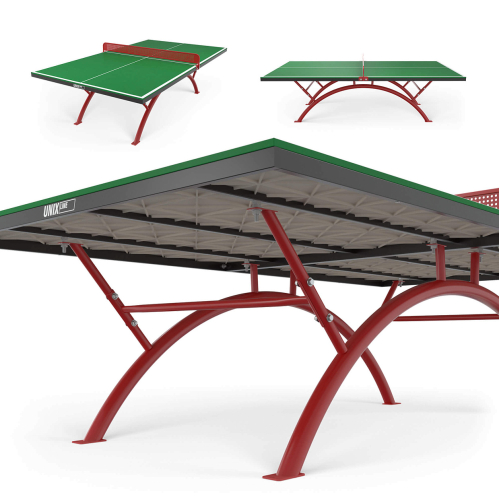 Антивандальный теннисный стол UNIX Line 14 mm SMC (Green/Red)