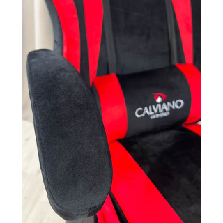 Вибромассажное кресло Calviano 1583 черно-красный велюр