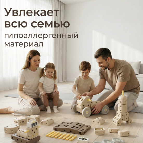 Конструктор UNIX Kids Music Robot / Музыкальный Робот (44 шт.) бежевый