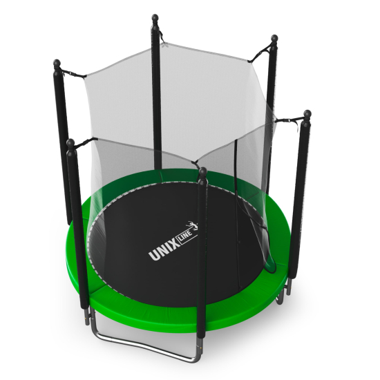 Батут UNIX Line Simple 6 ft (183 см) с внутренней защитной сеткой, зеленый