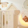 Манеж UNIX Kids DeLuxe House / Делюкс Дом бежевый, 180 x 200 см, с баскетбольной стойкой, доской для рисования, ковриком для игр