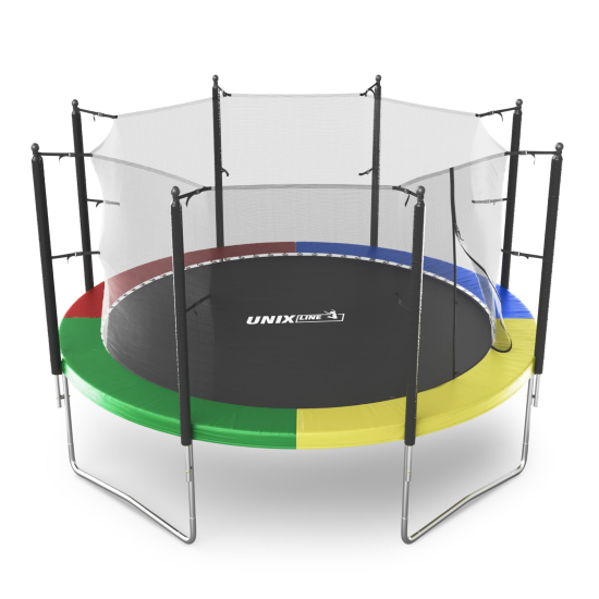 Батут UNIX Line Simple 12 ft (366 см) с внутренней защитной сеткой, цветной