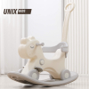 Лошадка-качалка-беговел UNIX Kids с ручкой серый