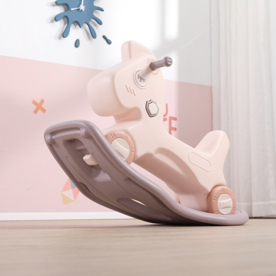 Лошадка-качалка-беговел UNIX Kids розовый