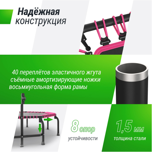 Батут спортивный UNIX Line FITNESS Premium (127 см) Pink