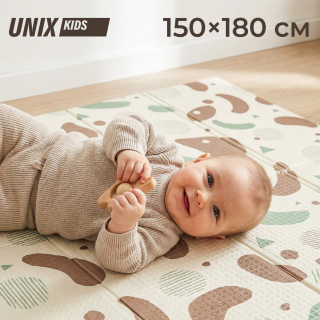 Игровой коврик складной UNIX Kids Traces / Следы 150x180 см коричневый