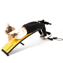 Скамья для пресса DFC с гантелями и эспандерами  D102RY