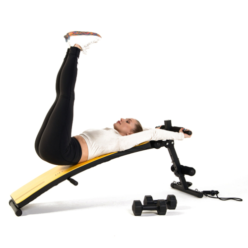 Скамья для пресса DFC с гантелями и эспандерами  D102RY