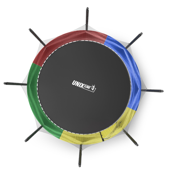 Батут UNIX Line Simple 12 ft (366 см) с внутренней защитной сеткой, цветной