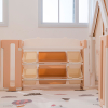 Манеж UNIX Kids DeLuxe House&Storage / Делюкс дом и стеллаж бежевый 180 x 200 см, с игровым домиком, баскетбольной стойкой, доской для рисования, качелями + мес