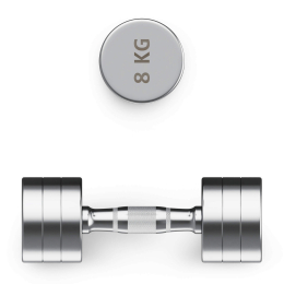 Гантель UNIX Fit PRO круглая хромированная 8 кг, 2 шт.