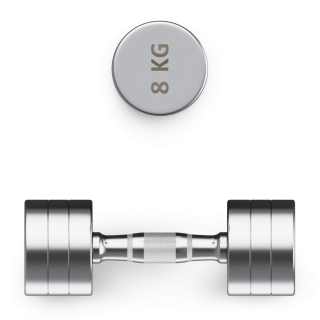 Гантель UNIX Fit PRO круглая хромированная 8 кг, 2 шт.