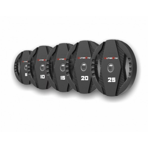 Диски полиуретановые UG2030С с двумя хватами в ассортименте 25кг