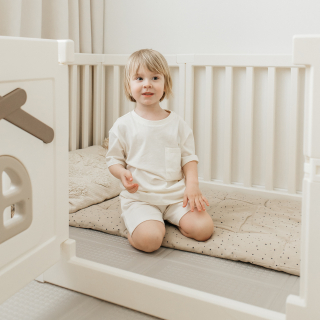 Большой детский игровой манеж UNIX Kids Classic Tree House / Классик домик на дереве 130 x 130 см бежевый