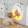 Манеж UNIX Kids Deluxe / Делюкс серый180 x 200 см, с баскетбольным кольцом и ковриком
