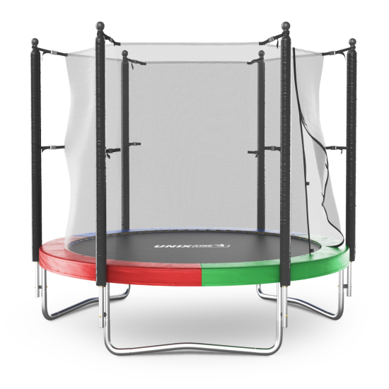 Батут UNIX Line Simple 8 ft (244 см) с внутренней защитной сеткой, цветной