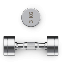 Гантель UNIX Fit PRO круглая хромированная 3 кг, 2 шт.