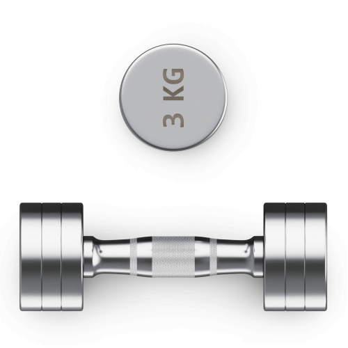 Гантель UNIX Fit PRO круглая хромированная 3 кг, 2 шт.