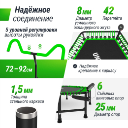 Батут спортивный UNIX Line FITNESS PRO (125 см) Green