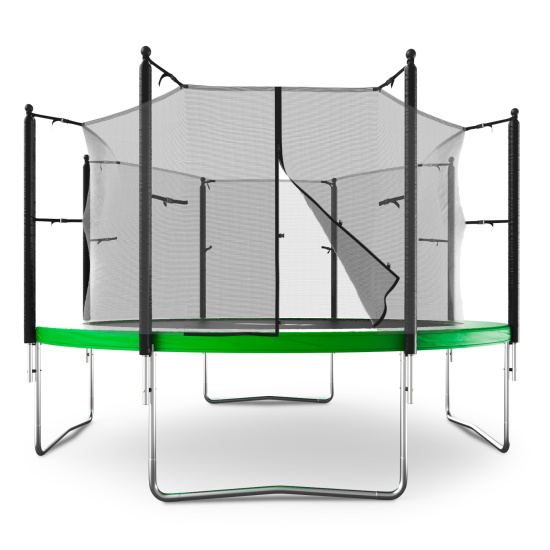 Батут UNIX Line Simple 12 ft (366 см) с внутренней защитной сеткой, зеленый