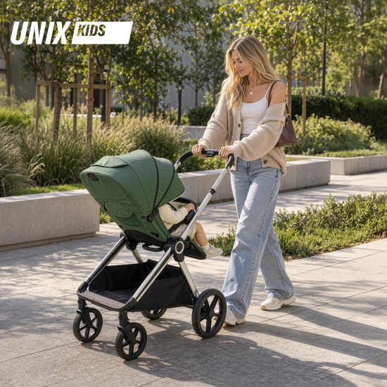 Коляска прогулочная UNIX Kids Verona / Верона зеленый