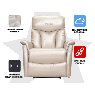 Кресло-реклайнер электрический FUJIMO DREAM EW Premium Перламутр