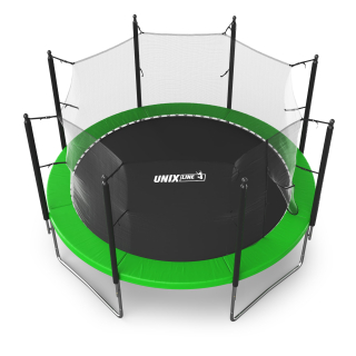 Батут UNIX Line Simple 12 ft (366 см) с внутренней защитной сеткой, зеленый