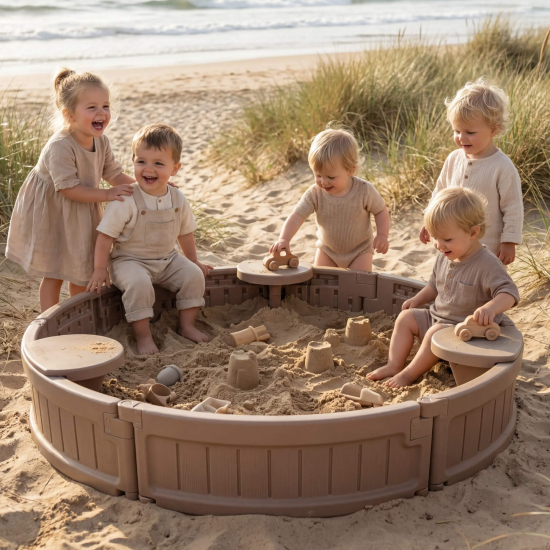 Песочница UNIX Kids Round круглая 120 см коричневый