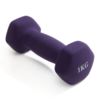 Гантель неразборная гексагональная неопрен  1 кг (2 штуки) VictoryFit VF-DHN010-2