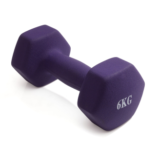 Гантель неразборная гексагональная неопрен  6 кг (2 штуки) VictoryFit VF-DHN060-2