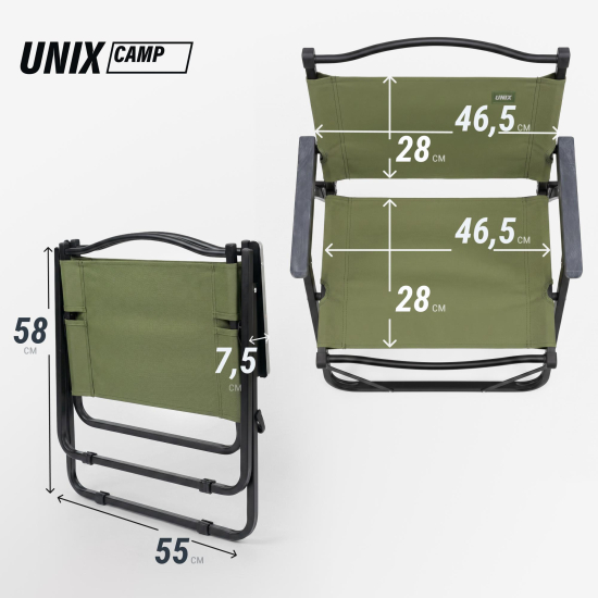 Стул складной UNIX Camp Kinetik детский зеленый