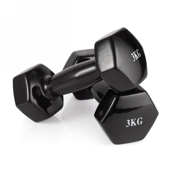 Гантель неразборная 3 кг. винил (2 штуки) VictoryFit VF-DV030-2
