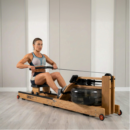 Гребной тренажер UNIX Fit Wood Rower Light