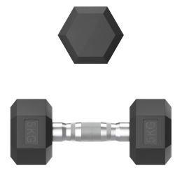 Гантель гексагональная UNIX Fit обрезиненная 5 кг, 2 шт.