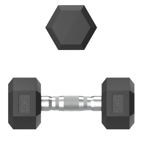 Гантель гексагональная UNIX Fit обрезиненная 5 кг, 2 шт.