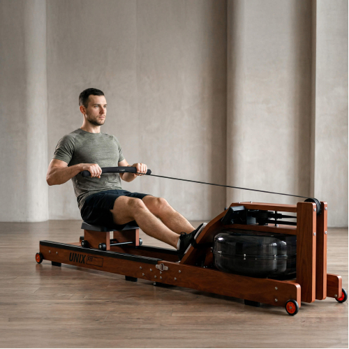 Гребной тренажер UNIX Fit Wood Rower Dark