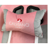 Вибромассажное кресло Calviano 1583 серо-розовый велюр