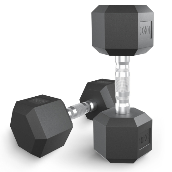 Гантель гексагональная UNIX Fit обрезиненная 10 кг / шт.