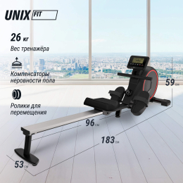 Гребной тренажер UNIX Fit Techno Rower 410