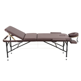 Массажный стол складной Atlas Sport Strong 70 см 3-с алюминиевый усиленная столешница коричневый