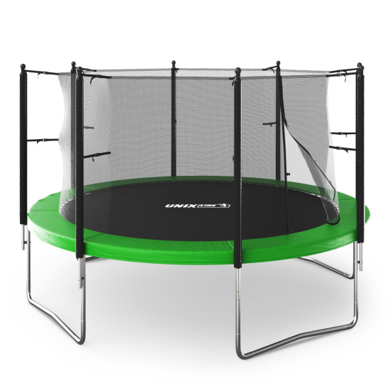 Батут UNIX Line Simple 12 ft (366 см) с внутренней защитной сеткой, зеленый