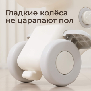 Лошадка-качалка-беговел UNIX Kids с ручкой серый