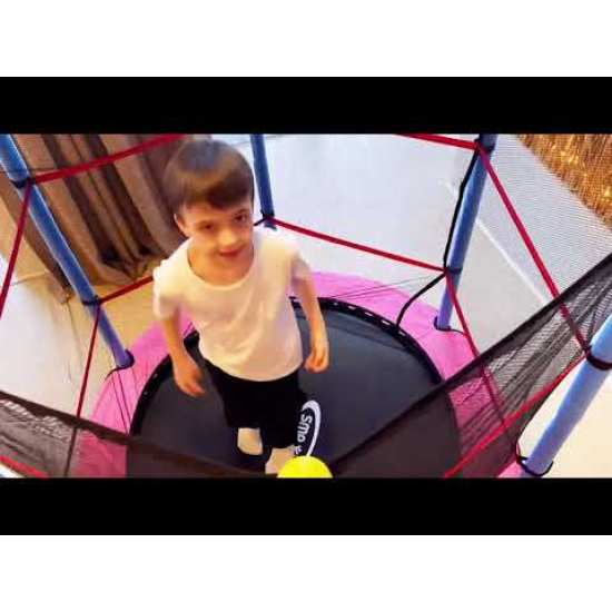 Батут детский DFC SMRKIDS 55" с сеткой, PINK