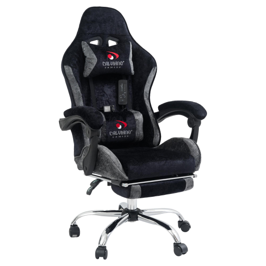 Вибромассажное кресло Calviano Amarone Black-Grey plush