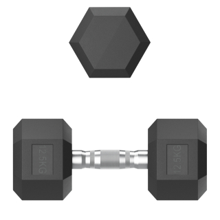 Гантель гексагональная UNIX Fit обрезиненная 12,5 кг, 2 шт.