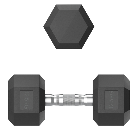 Гантель гексагональная UNIX Fit обрезиненная 12,5 кг, 2 шт.