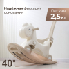Лошадка-качалка-беговел с ручкой UNIX Kids Dino / Дино бежевый