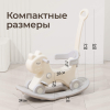 Лошадка-качалка-беговел UNIX Kids с ручкой серый