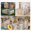 Манеж UNIX Kids DeLuxe V2 / Делюкс серый 150 x 180 см, с баскетбольным кольцом и ковриком
